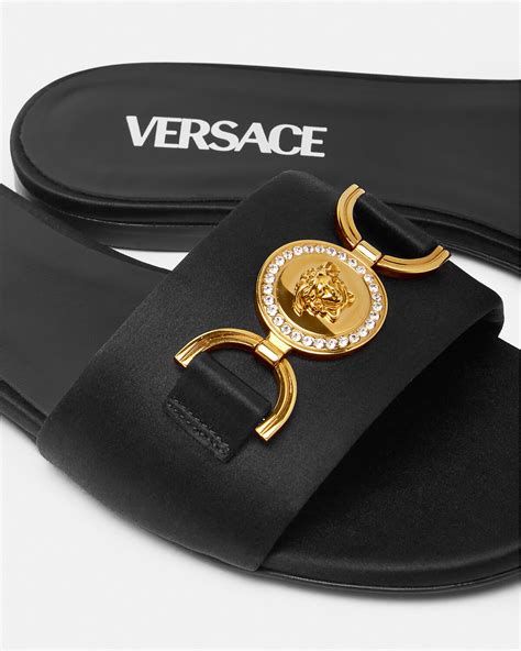 versace medusa sandals all white|new Versace flat medusa sandals.